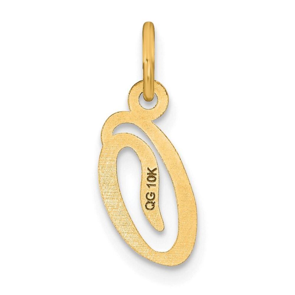 14k Yellow Gold Script Letter O Initial Charm - image 3